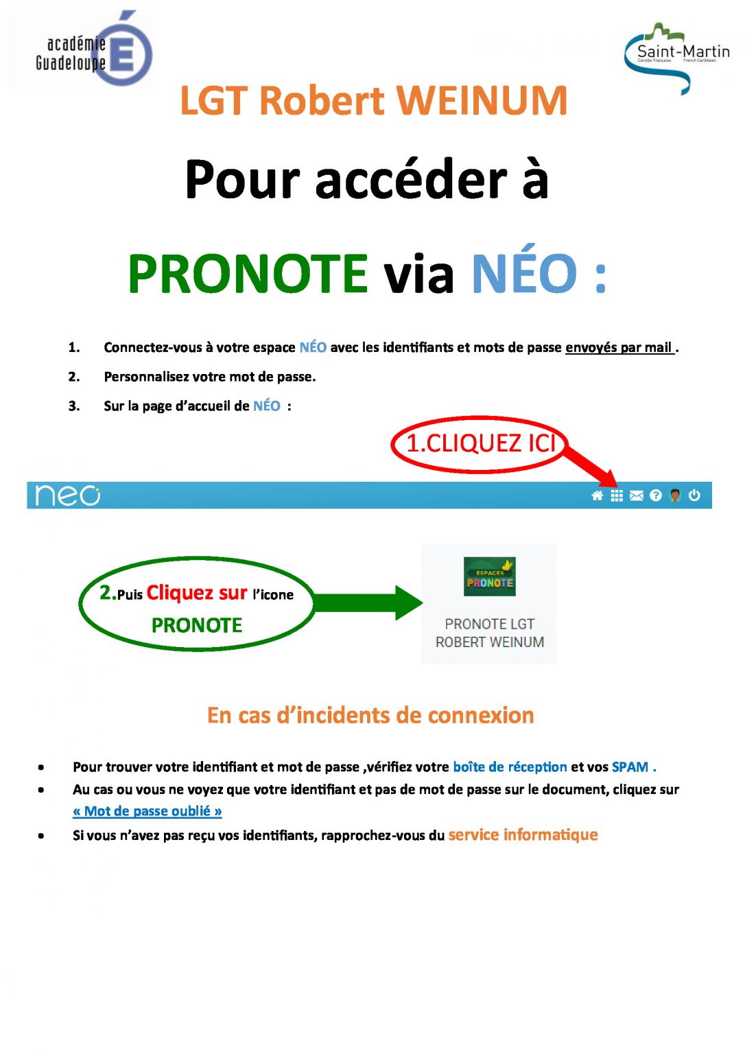 Protocole de Connexion Pronote – Cité Scolaire Robert WEINUM Lycée